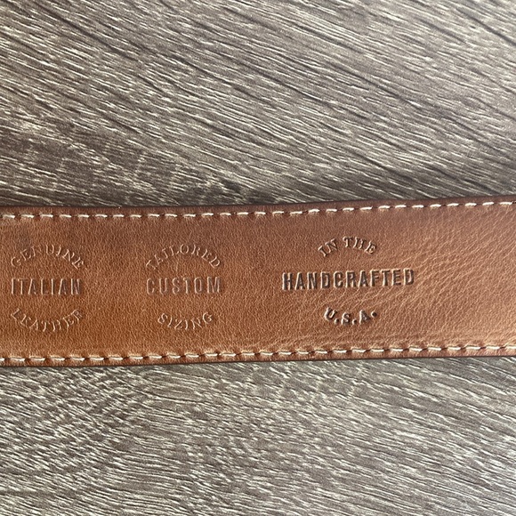 Mens Pre Owned Links & Kings Brown Italian Leather Golf Belt Size 40 - Picture 8 of 14